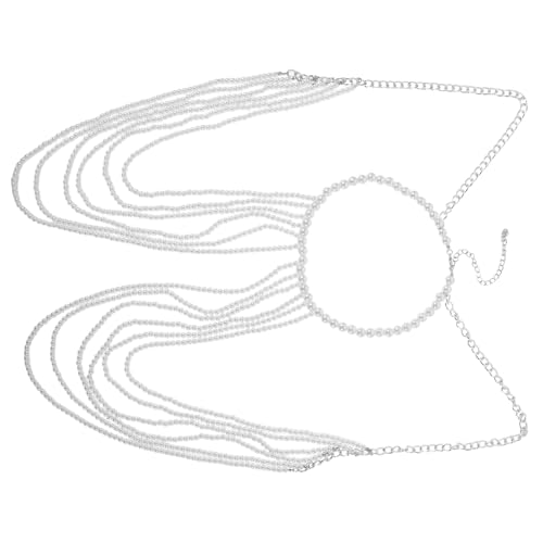 BESTYASH Mehrlagige Damen Körperkette mit Imitationsperlen Hollow-design Bequeme Perlenstruktur Vintage Stil Vielseitiger Schmuck für Partys Strand und Besondere Anlässe von BESTYASH
