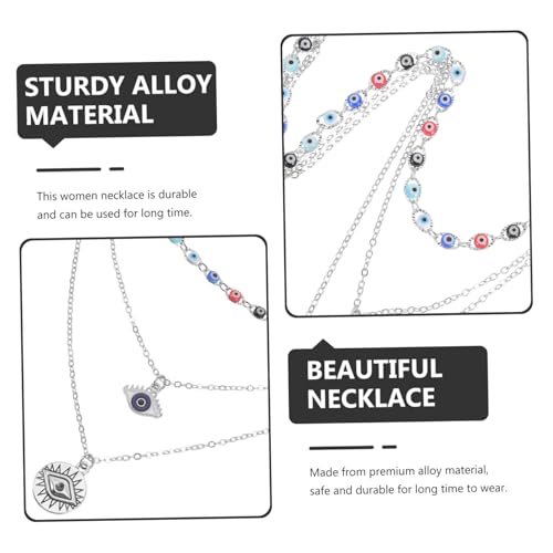 BESTYASH Mehrlagige Damenkette mit Evil Eye Anhänger Modischer Schmuck für Mädchen Hautfreundlich Robustes Legierungsmaterial Auffälliges Design für Vielseitige Outfits Leicht und zu Tragen von BESTYASH