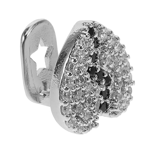 BESTYASH Zahngrill Grillzähne Hip Hop Stil Silber Metall Einzelzahnkappe für Erwachsene Männer Frauen Cosplay Schmuck für Party Auftritt von BESTYASH