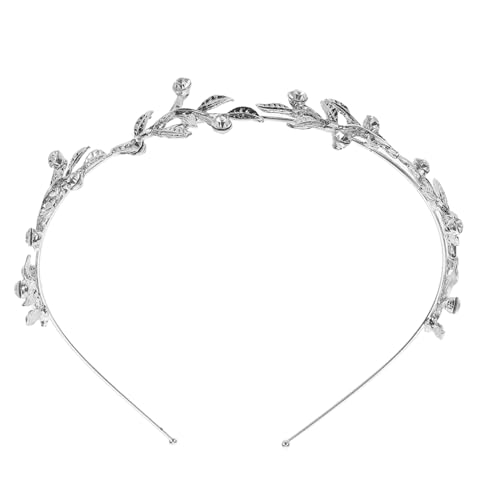 BESTYASH Metal Leaf Rhinestone Tiara Headband für Bräute Hochzeits Haaraccessoires für und Mädchen Silberner Haarreifen mit Einzigartigem Blätterdesign und Funkelnden Strasssteinen von BESTYASH