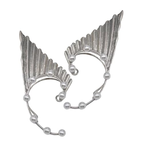 BESTYASH Metall Ohrringe Ear Cuff Ohrklemme Silber Ear Wrap Schmuck für Damen Teens frei von Ohrloch Elfenohren Design Modisch Vielseitig Tragbar von BESTYASH