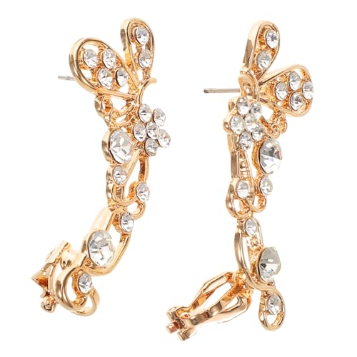 BESTYASH Metall-ohrclip Mit Strass-design Ohrclips-schmuck Für Damen Hohler Schmetterlingsform Schillernde Strass-einlage Angenehm Und Leicht Zu Tragen von BESTYASH