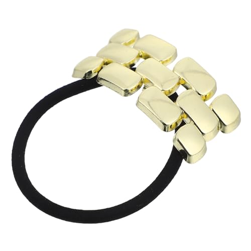 BESTYASH Metallhaarring elastisches haarband goldene Haarmanschette Wraps goldene Haarmanschettenwicke Mädchen Haarzubehör Pferdeschwanz-Haarmanschetten Metallhaarbindungen Polyester von BESTYASH