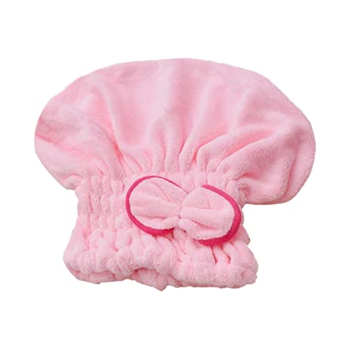 BESTYASH Mikrofaser Haartrocknungs Kappe mit Elastischem Band Schnelltrocknende Trockenhaube für Frauen Weich und Saugfähig für Bad Gym und Reisen Mit Rosa Schleifen Design Zufällige Farbe von BESTYASH