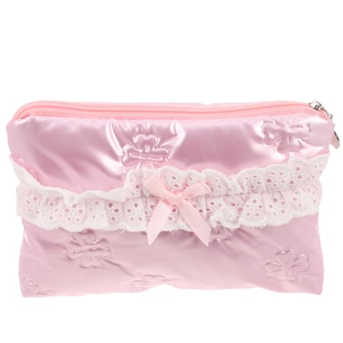 BESTYASH Mini Makeup Bag Bowknot Kosmetiktasche mit Schutzfutter für Lippenstift und Hautpflegeprodukte Tragbare Kompakte Reise Organizer für und Mädchen von BESTYASH