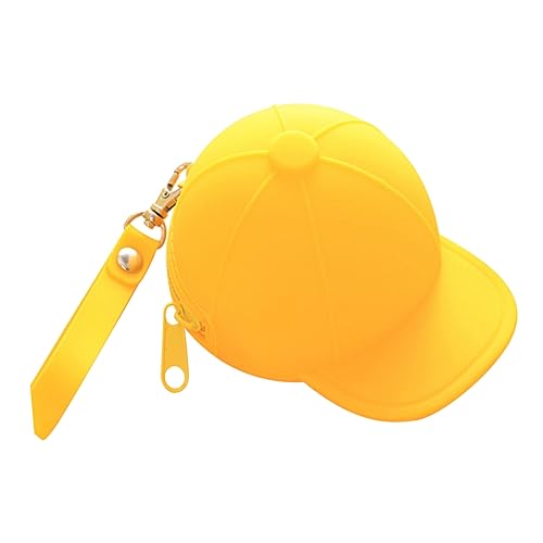 BESTYASH Mini Münzgeldbörse Baseball Design aus Langlebigem Silikon wasserdichte Leichte Münztasche Candy Farben für Mädchen und Kompakte Geldbörse für Bargeld Karten und Kleinteile Gelb von BESTYASH