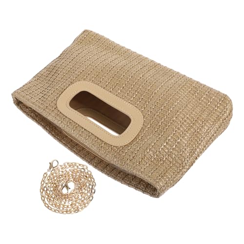 BESTYASH Mode Umhängetasche für Damen Gewebte Handtasche mit Abnehmbarer Kette Simuliertem Gras Rustikale Clutch für Reisen und Partys Geräumig und Stylisch BESTYASH Mode Umhängetasche für Damen Gewebte Handtasche mit Abnehmbarer Kette Simuliertem Gras Rustikale Clutch für Reisen und Partys Geräumig und Stylisch von BESTYASH