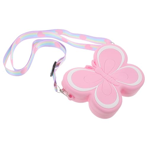 BESTYASH Schmetterling Tasche Aus Silikon Münzgeldbeutel Für Mädchen Süße Kleine Umhängetasche Geldbörse Für Junge Mädchen Praktischer Schmetterlingbeutel von BESTYASH