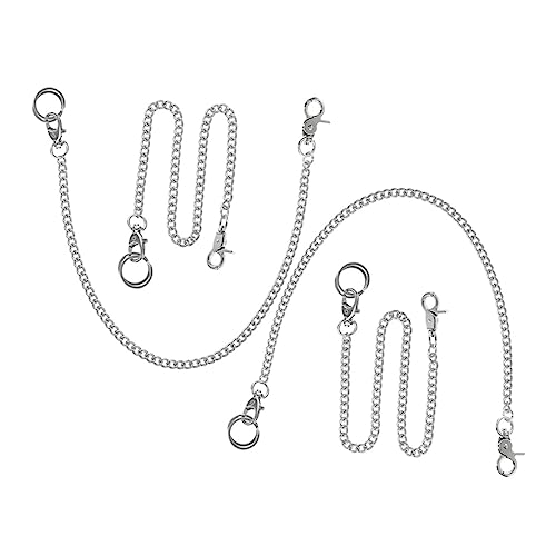 BESTYASH Modische Taschenuhrkette Aus Metall 4 Stück Jeanskette Für Damen Silberne Handtaschenkette Robustes Kleidungsketten-zubehör von BESTYASH