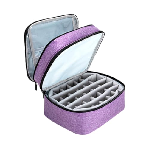 BESTYASH Nagellack Organizer Tasche mit Fächern Doppelstöckige Nagellack Aufbewahrungstasche mit Henkel für Zuhause und Reise Abnehmbarer Boden Sicherer Verschluss von BESTYASH