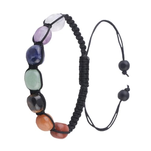 BESTYASH Naturstein Armband Damen Geflochtenes Chakra Perlenarmband Verstellbar Handgefertigt Eleganter Schmuck Amethyst Wrist Chain von BESTYASH