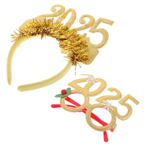 BESTYASH Neujahrsstirnband Haarspange Mit Brillen Silvester Foto-requisite Stirnband Für Erwachsene Party Accessoires Kopfbedeckung von BESTYASH