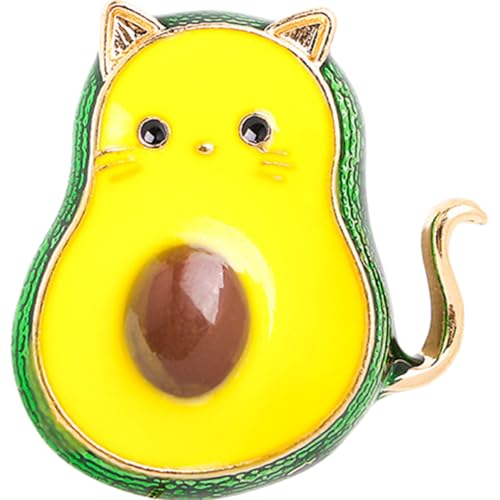 BESTYASH Niedliche Avocado Katzenbrosche Anstecknadel für Damen Tiermotiv Pin Schmuck für Schal Hut Rucksack Modisches Accessoire für Mädchen und Frauen von BESTYASH