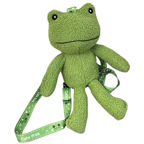 BESTYASH Niedlicher Froschförmiger üsch Rucksack Für Coole Kinderrucksäcke Mit Doppelten Schultergurten Und Taschen Ideal Kuscheltier Tasche Für Erwachsene Und von BESTYASH