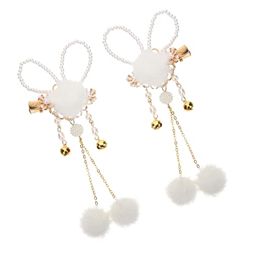 BESTYASH Ohrhasen Ohren Haarspange mit Plüschball Leicht Weicher Haarschmuck für Mädchen und Damen für Osterfeiern Partys Geburtstage Vielseitig für Dünnes und Dickes Haar von BESTYASH