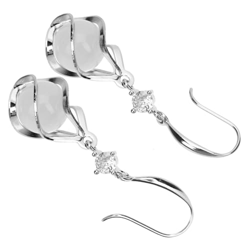 BESTYASH Opal Cat S Eye Ohrhänger Damen Vintage Stil Leicht Elegant Modisch Für Alltag Party Weißer Opal Kupfer Weißgold Beschichtet von BESTYASH