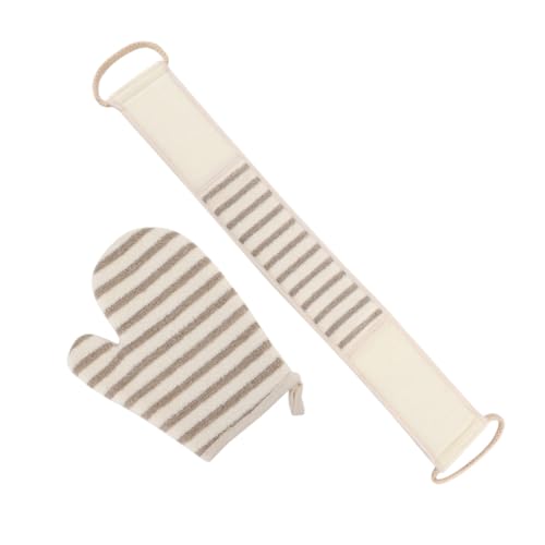 BESTYASH Peeling Handschuh Teilig Leichtes Komfortables Badehandschuh und Handtuch zum Sanften Hautpeeling Schaumaktivierung Geeignet für Nacken Schultern Füße für Zuhause und Dusche von BESTYASH