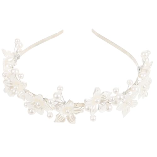 BESTYASH Perlen Haarreif Hochzeit Damen Brautschmuck Blumenhaarband Haar Accessoire für Braut und Brautjungfern Hochwertiger Stabiler Kopfschmuck aus Legierung und Kunstperlen für von BESTYASH