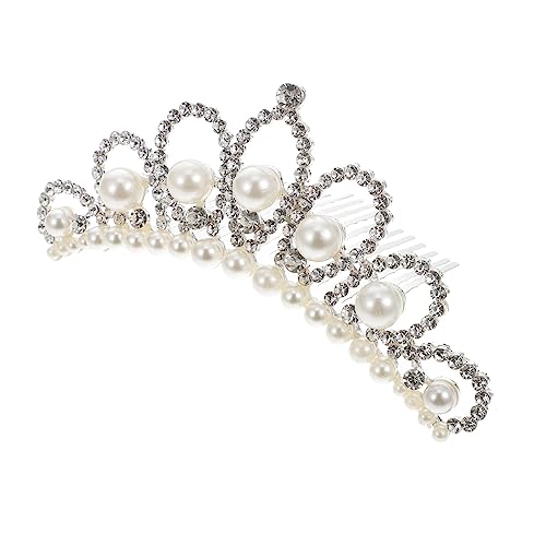 BESTYASH Hochzeitskrone Mit Perlen Design Mädchen Kopfbedeckung Haar Schmuck Weibliche Tiara Für Party Und Fotos von BESTYASH
