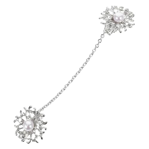 BESTYASH Perlenbesetzte Kragenclips für Damen Eleganter Strickjacken und Schalklammernverschluss Winddichter Pulloverclip mit Falschen Perlen Atmungsaktiver Legierungsbrosche für Hemden von BESTYASH