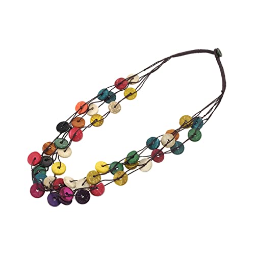 BESTYASH Boho-Halsband Perlenkette für Frauen böhmische klobige Halskette Damen Halskette Halsketten eine Halskette Schmuckgeschenk Halskette aus Kokosnussschalen Böhmen Anhänger von BESTYASH
