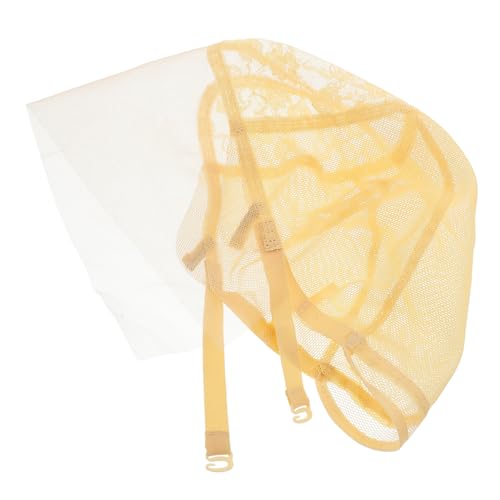 BESTYASH Perückenkappe Strumpfkappen gehäkelte Mütze Kleines kahles Kappen-Make-up Haarnetz für Männer Glatze-Cap-Kostüm Haarnetz zum Einnähen Glatze für Stoff Beige von BESTYASH