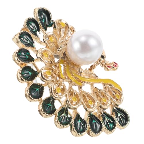 BESTYASH Pfauenbrosche Damen Vintage Anstecknadel Schmuck Vogel für Festliche Kleider Weihnachten Geburtstag Accessoire Modische Damenbrosche von BESTYASH