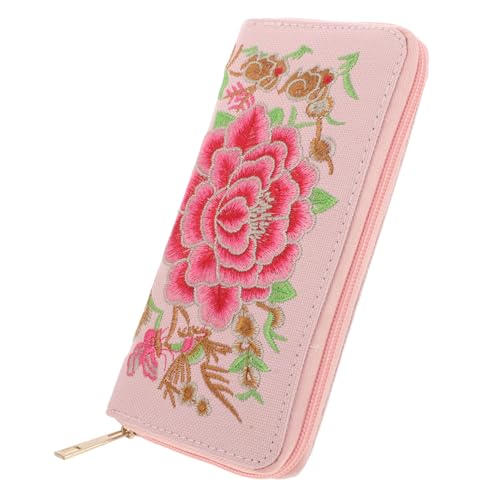 BESTYASH Ethnischer Damen Geldbeutel Mit Floraler Stickerei Handgefertigte Lange Clutch Mit Reißverschluss Für Karten Münzen Und Essentials Für Reisen Und Täglichen Gebrauch von BESTYASH