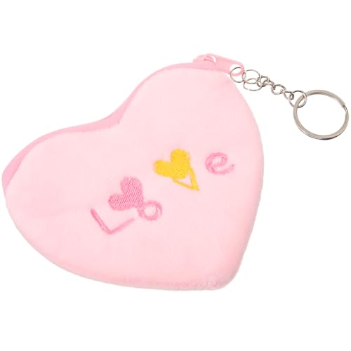 BESTYASH Herzförmiges Plüschportemonnaie Für Mädchen Süße Schlüsselanhänger Geldbörse Für Münzen Praktischer Begleiter Für Alltag Und Valentinstag von BESTYASH