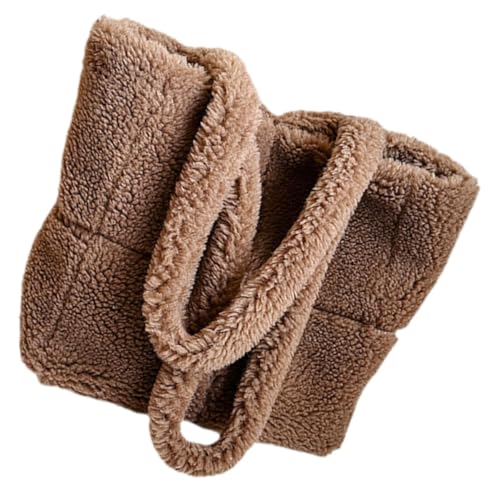 BESTYASH Plüsch Tote Bag Damen Schultertasche Flauschige Handtasche Große Kapazität Weiche Umhängetasche Alltag Shopping Strand Tasche Braun von BESTYASH