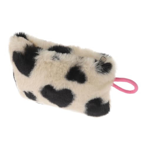 BESTYASH Plüsch Herz Kosmetiktasche Kleine Aufbewahrung Für Lippenstift Münzen Karten Weiche Tragbare Make-up Tasche Für Und Alltag Adorable Design Für Damen von BESTYASH