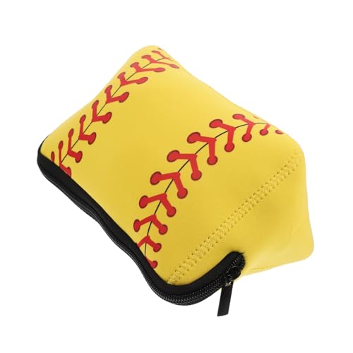 BESTYASH Portable Baseball Kosmetiktasche Wasserdichter Reise Make Up Organizer mit Reißverschluss für Kosmetik und Toilettenartikel für Unterwegs Gelb von BESTYASH
