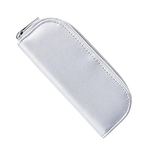 BESTYASH Portable Kosmetiktasche Aus Pu-Leder Wasserdichter Make-up-Beutel Mit Reißverschluss Für Damen Für Reisen Und Tägliche Nutzung Silber b von BESTYASH