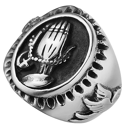 BESTYASH Praying Hands Ring für Herren Stilvoller Kreativer Fingerring mit Einzigartigem Design für Besondere Anlässe Wie Valentinstag Geburtstag oder Partys von BESTYASH
