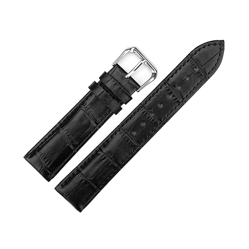 BESTYASH Premium Rindsleder Uhrenarmband mit Bambusmuster Schwarzes Ersatzarmband für Herren und Damen und für von BESTYASH