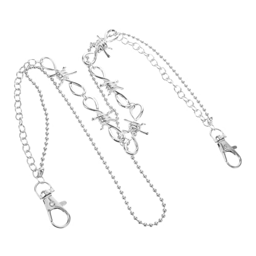 BESTYASH Punk Hosenkette mit Dornenanhänger und Stylischen Quasten Robuste Metall Taillenkette für Jeans Unisex Hüftkette Trendiges Streetwear Accessoire für Damen und Herren von BESTYASH