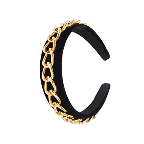 BESTYASH Punk Style Haarreif Damen Breiter Ketten Look Rutsch Stirnband Modisches Accessoire für Alltag und Party von BESTYASH
