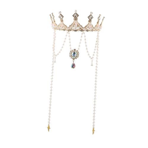 BESTYASH Quastenkrone Tiara Mädchen Accessoires Quaste Feenkrone Mädchen Tiara Quastendekor Kleinkind Haarschmuck Für Krone Erste Quaste Krone Quaste Tiara Legierung von BESTYASH