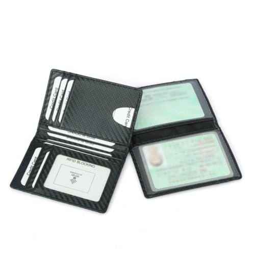 BESTYASH RFID Carbonfaser Kartenetui Herren Wallet mit Diebstahlschutz Leichtes Multifunktionales Portemonnaie für Kreditkarten Ausweise und Bargeld Business Casual Geldbörse Schwarz von BESTYASH
