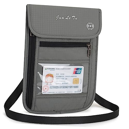 BESTYASH Reise Pass Tasche Für Herren Und Damen Graue Umhängetasche Reisepass Halter Schultertasche Für Kreditkarten Und Dokumente Sicherer Reisebegleiter Für Unterwegs von BESTYASH