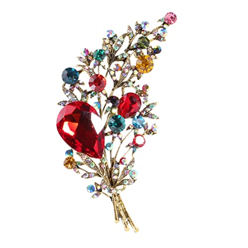 BESTYASH Retro Brosche mit Kristall Strass Modische Blüten Brosche als Eleganter Anstecker für Damen Vintage Schmuckaccessoire Passend zu Kleidern Mänteln Schals und Anzügen von BESTYASH