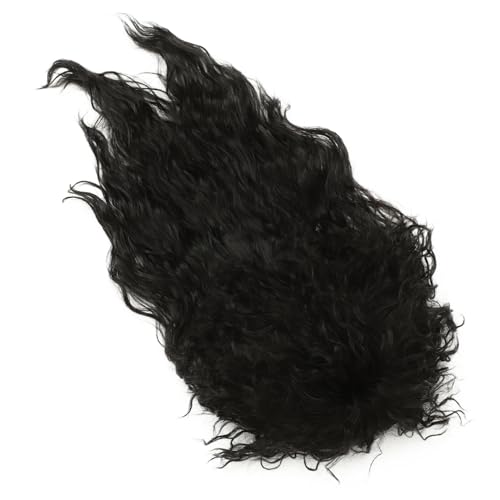 BESTYASH Retro Jahre Lange Lockige Perücke Für Männer Adjustable Punk Rocker Mullet Cosplay Hochwertige Synthetikfaser Für Halloween Kostümpartys Schwarze Fluffige Haarverlängerung von BESTYASH
