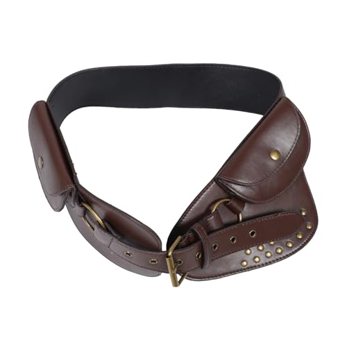 BESTYASH Retro-mini-gürteltasche: Punk-Tasche Mit Nieten, Vielseitige Kleine Handtasche, Mittelalterliche -gürteltasche, Festival-hüfttasche, Damen-Halloween-kostüm-Accessoire von BESTYASH