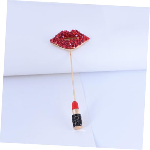 BESTYASH Rhinestone Brosche Roter Lippenstift Anstecknadel Damen Kleidung Pin für Rucksack Schal Jacke Legierung Sicherheitsnadel mit Emaille und Strass Geschenkidee für Geburtstag von BESTYASH