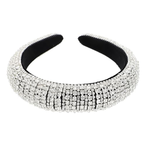 BESTYASH Rhinestone Haarband für Damen Brauthaarband mit Funkelnden Strasssteinen für Hochzeiten Partys und Besondere Anlässe Leicht und Bequem Weiße von BESTYASH