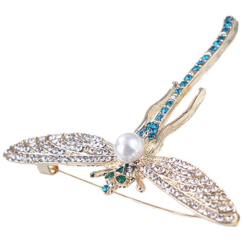 BESTYASH Rhinestone Libellen Brosche mit Perle Damen Anstecknadel Modisches Kleidungsabzeichen Elegantes Schmuckaccessoire Geschenk für Geburtstag Muttertag von BESTYASH