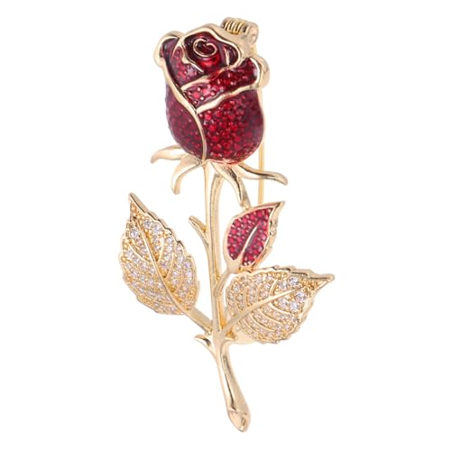 BESTYASH Rhinestone Rosenbrosche Damen Anstecknadel Blütenmotiv Leicht Eleganter Schmuck für Kleider und Mäntel von BESTYASH
