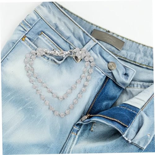 BESTYASH Rhinestone Waist Chain Herren Metall Punk Stil Lagenförmige Hose Ketten für Jeans und Hosen Hip Hop Accessoire für Streetwear Party und Alltag Strapazierfähig und Blickfang von BESTYASH