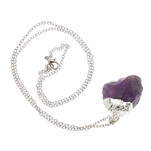 BESTYASH Rohstein Halskette Amethyst Anhänger Kette Edelstein Schmuck Für Damen Tägliche Verwendung von BESTYASH