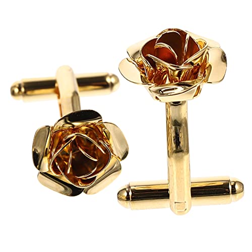 BESTYASH Roségold Manschettenknöpfe Damen Blumendesign Schmuck für Business Hemd Hochzeit Cufflinks Stilvolle Hemdknöpfe für Anzug und Festliche Anlässe von BESTYASH